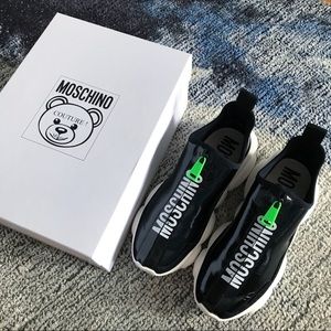 Moschino Zip Logo Sock Sneaker 🖤💚